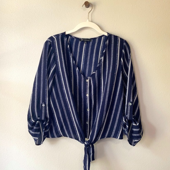 Kaii Tops - Kaii Crop Top Navy Blue with White Stripes Size Large Cute Summer Outfit